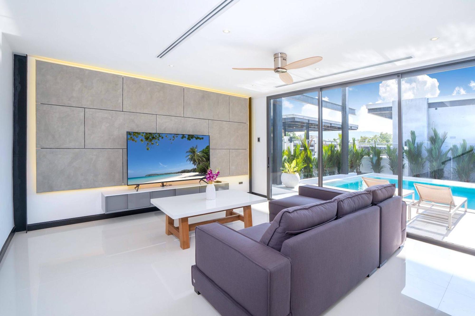 Villa Loft Style 4br Sunset Garden 4 With 12m Salt Water Pool, Near Naiharn *