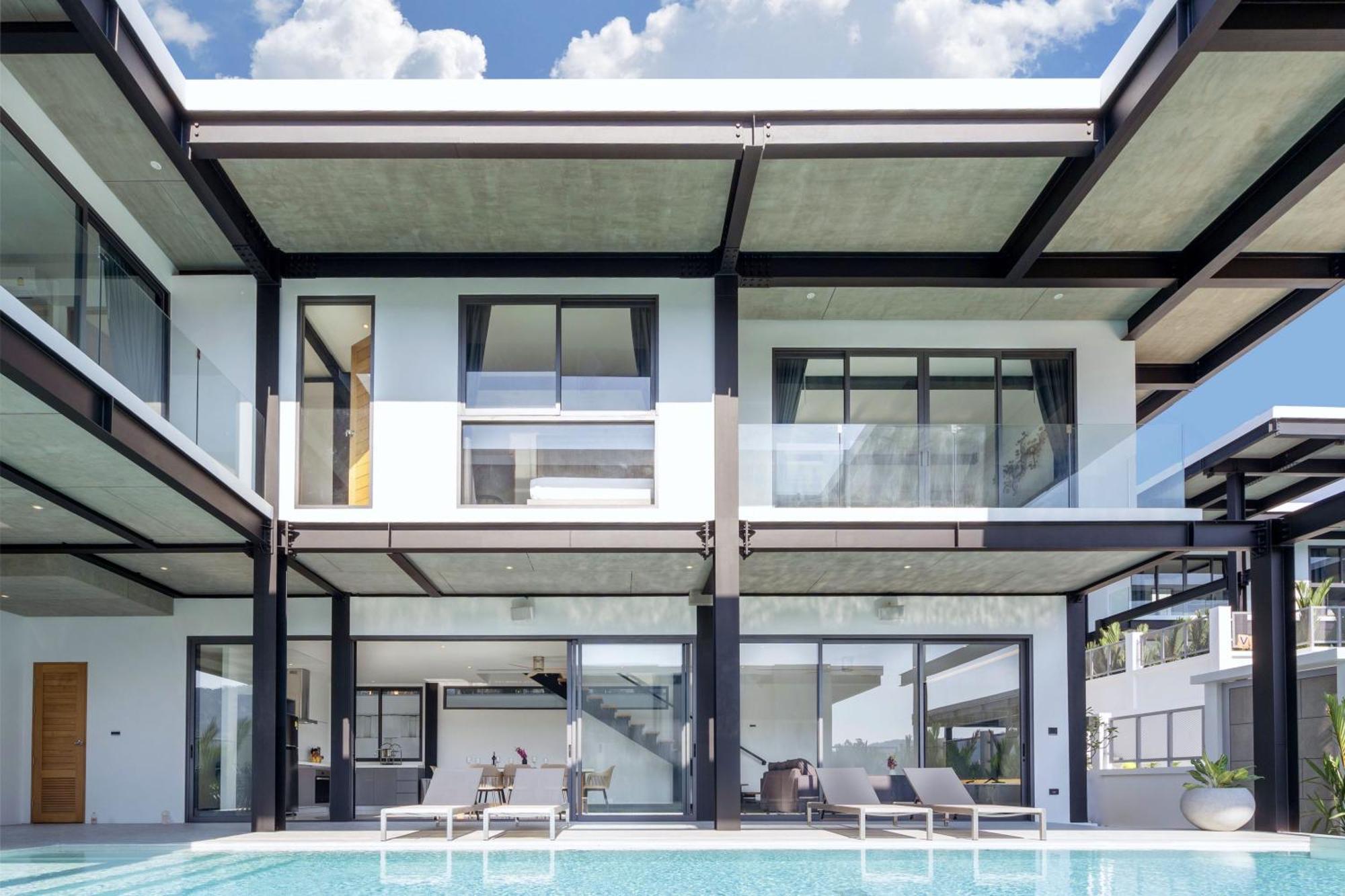 New & Modern, Loft Style 4br Sunset Garden 3, 12m Salt Pool, Just 10min Drive Naiharn Villa Ban Saiyuan