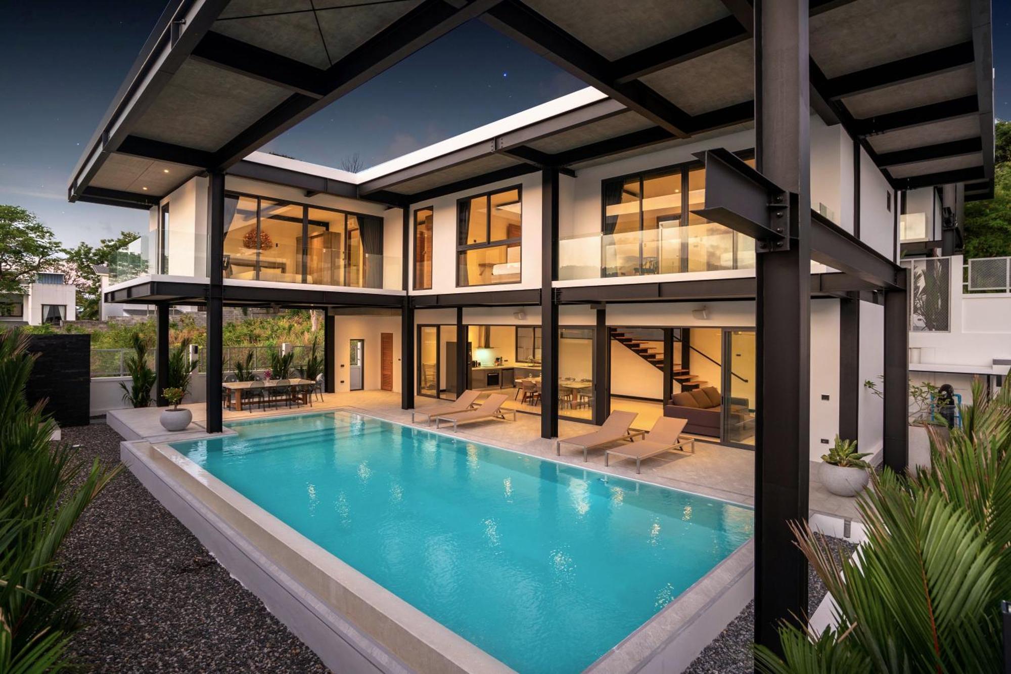 New & Modern, Loft Style 4br Sunset Garden 3, 12m Salt Pool, Just 10min Drive Naiharn * Ban Saiyuan