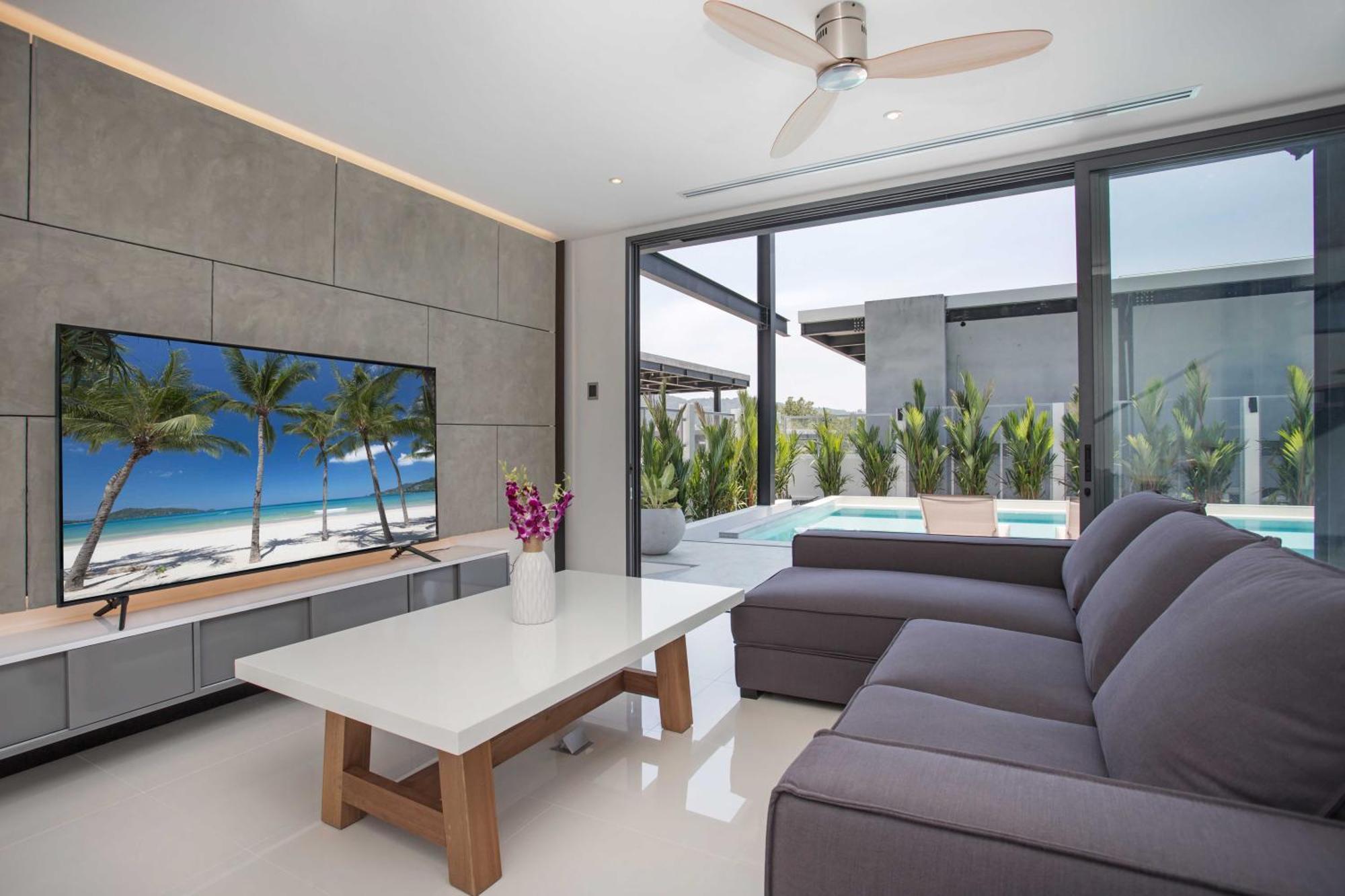 Villa New & Modern, Loft Style 4br Sunset Garden 3, 12m Salt Pool, Just 10min Drive Naiharn Ban Saiyuan