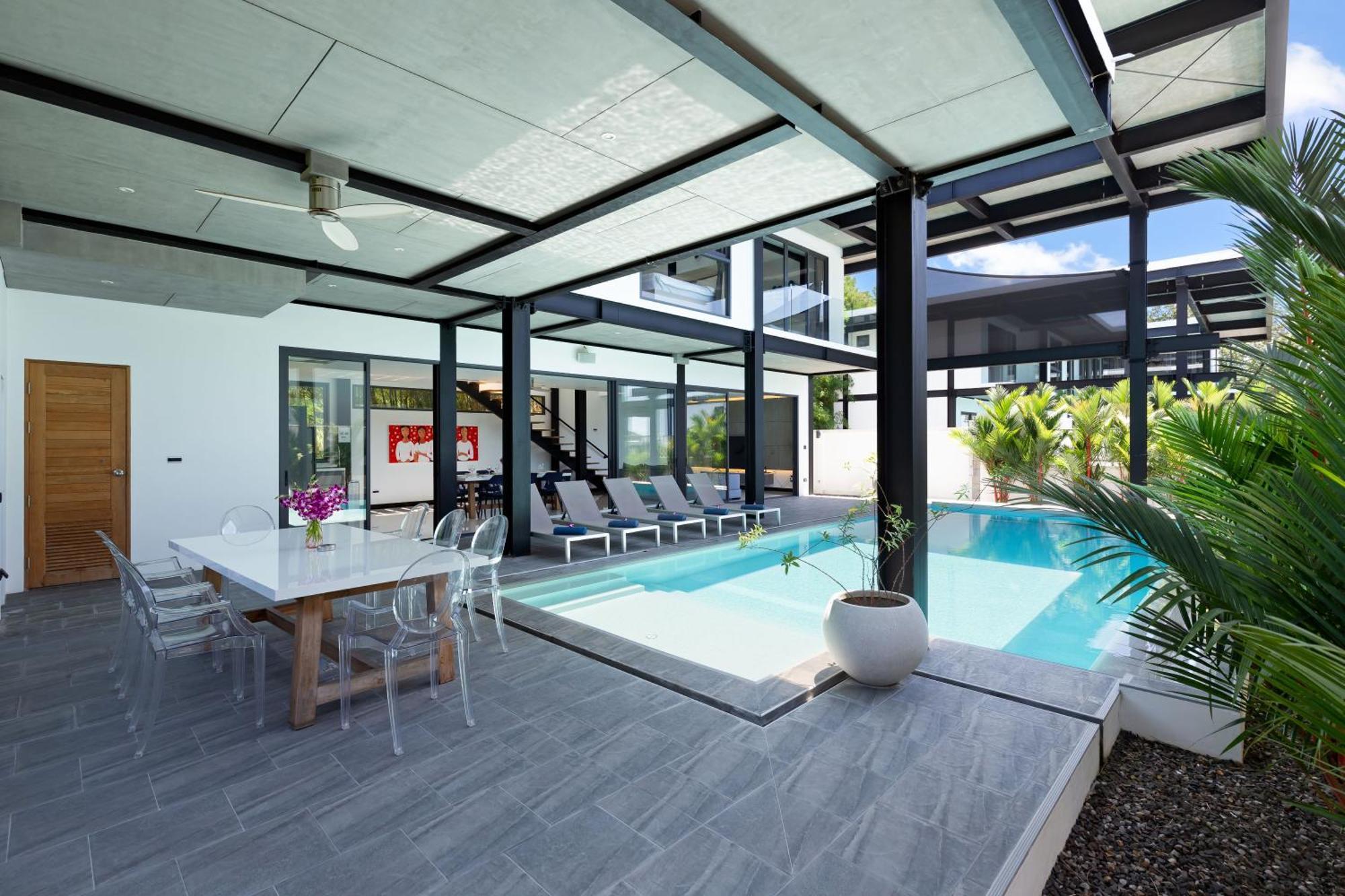 Villa Loft Style 4br Sunset Garden 4 With 12m Salt Water Pool, Near Naiharn Ban Saiyuan