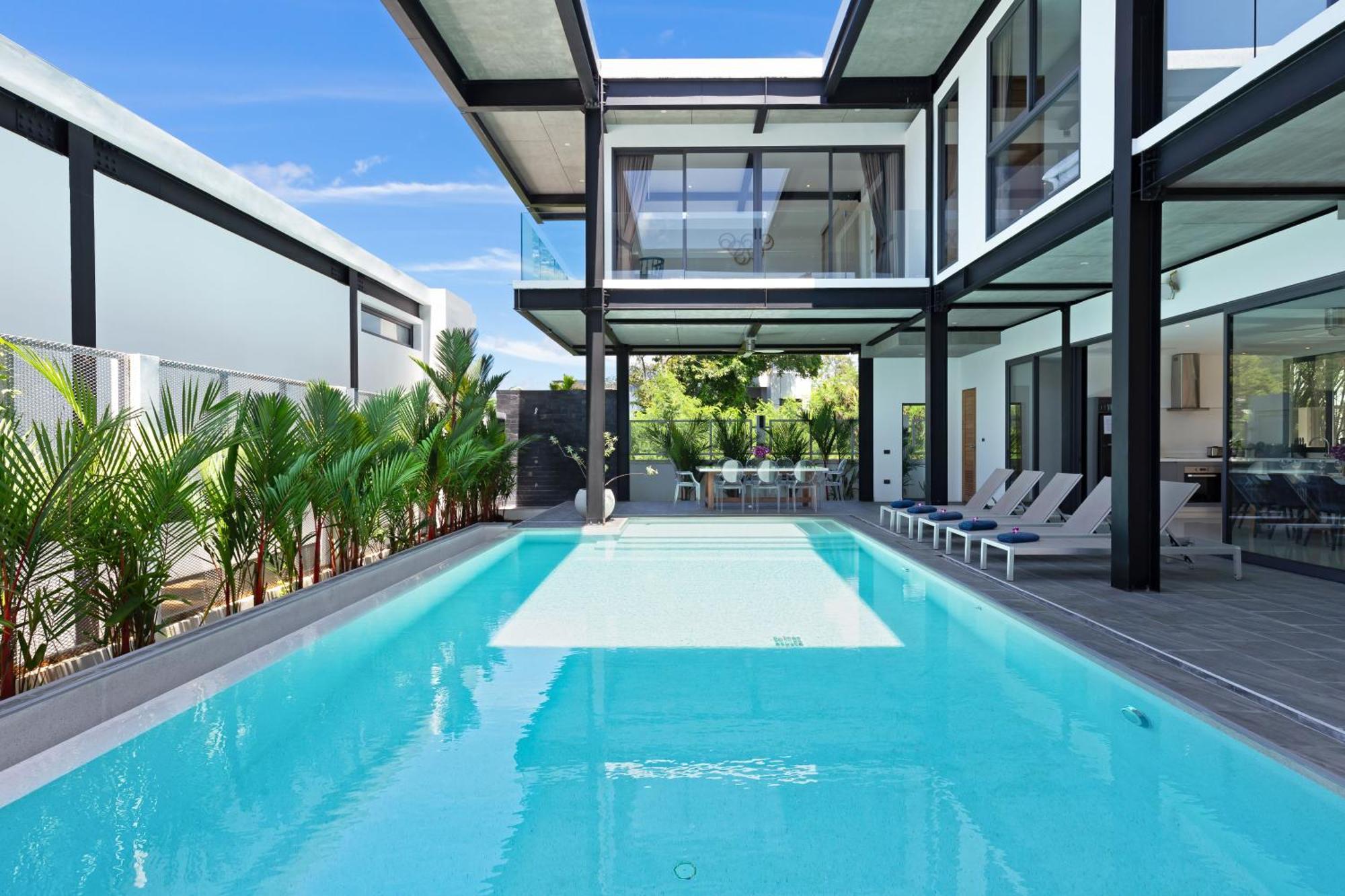 Villa Loft Style 4br Sunset Garden 4 With 12m Salt Water Pool, Near Naiharn Ban Saiyuan